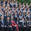Graduation photo in Front Court of Trinity Hall