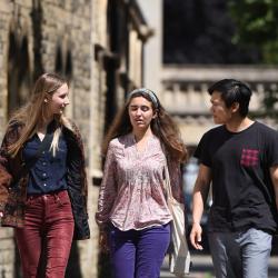 Students walking and talking