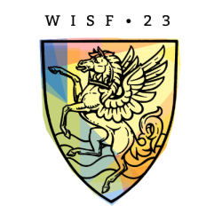 Women in Science Festival Logo Women in Science Festival logo: the Robinson College crest against a multi-coloured background. The letters W, I, S, F are above the crest.