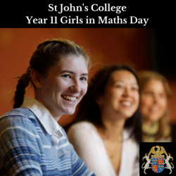 A smiling row of female students
